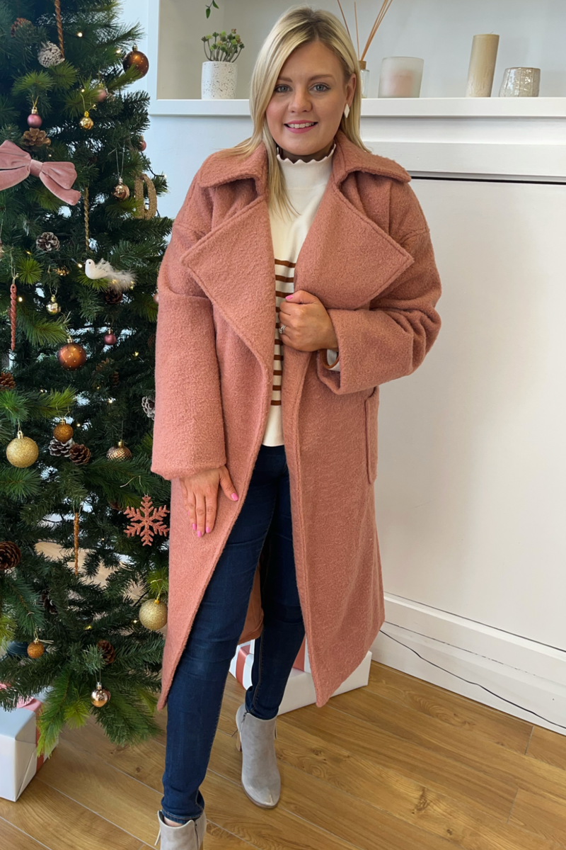 Rose Longline Teddy Coat The Dresser Boutique Banbridge Northern Ireland