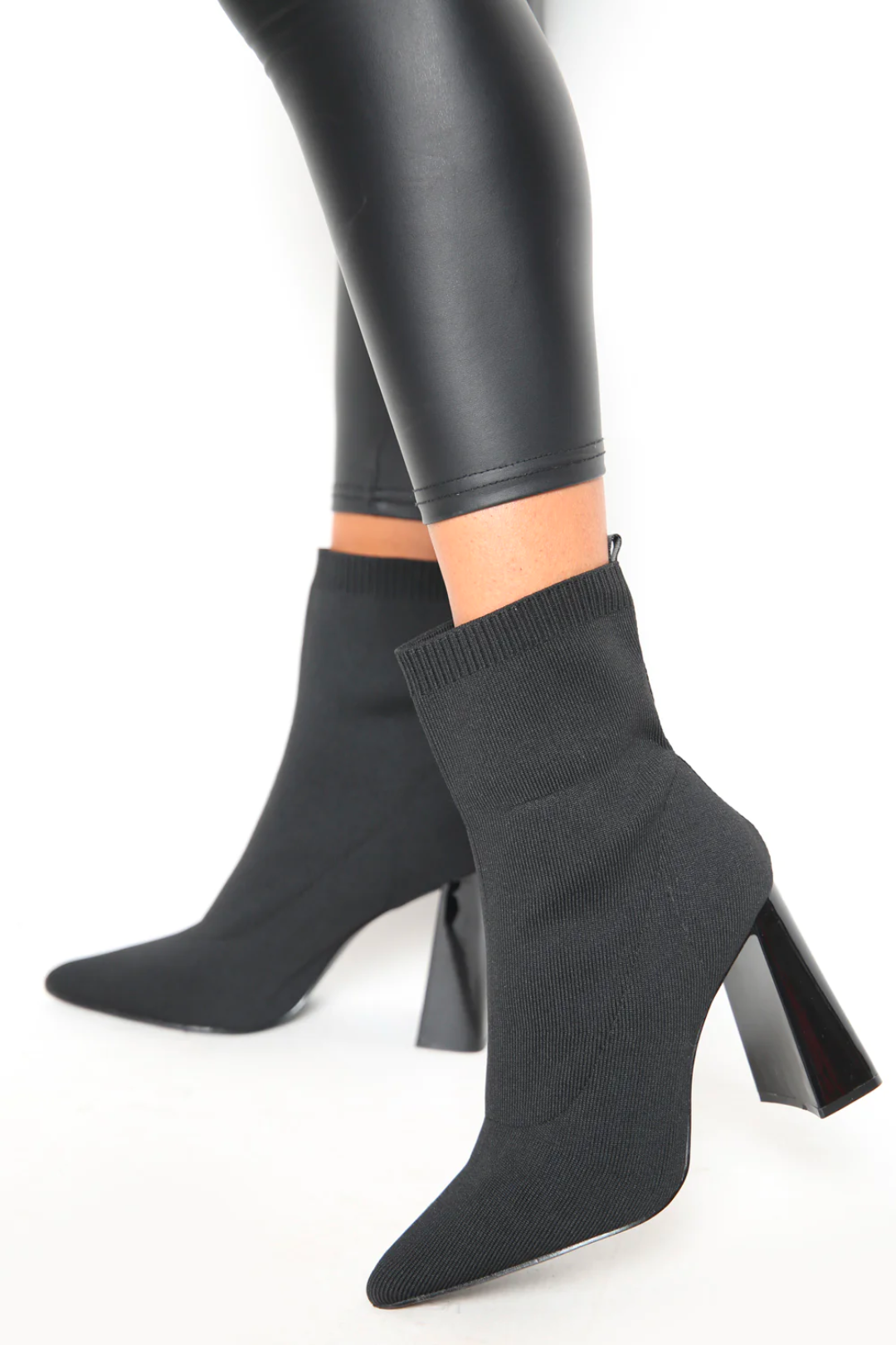 Black Block Heel Sock Boot The Dresser Boutique Banbridge