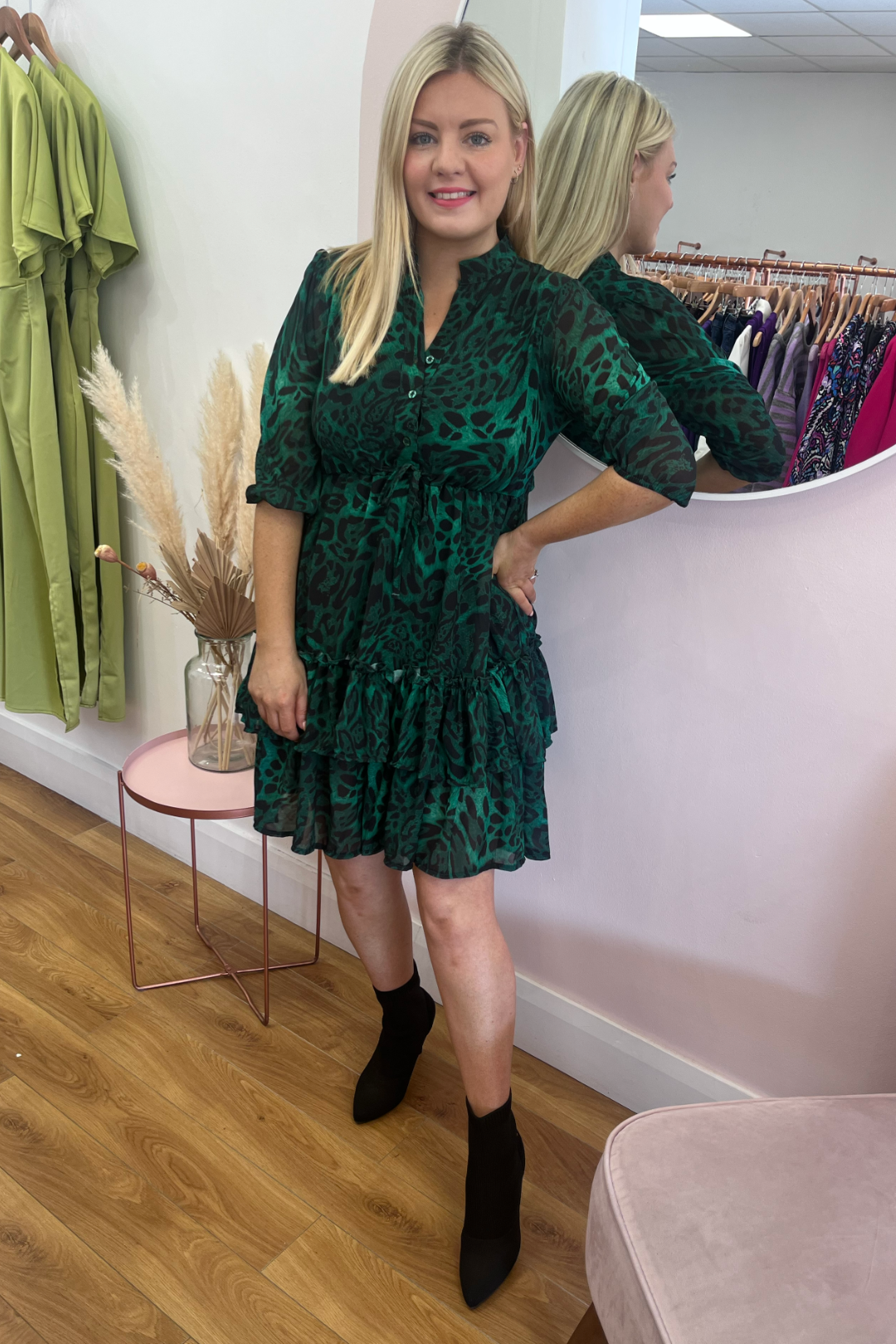 Latina Green Animal Print Dress | The Dresser Boutique Banbridge Northern  Ireland