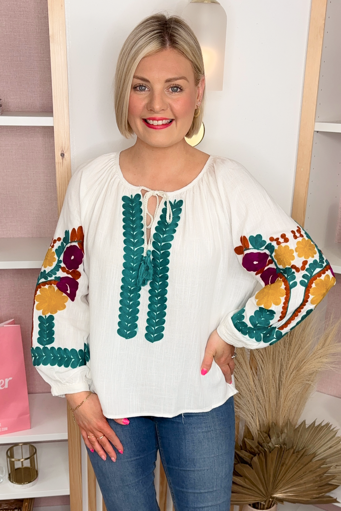 Madrid Resser Madrid Embroidered Blouse | The Dresser Boutique Banbridge Northern Ireland