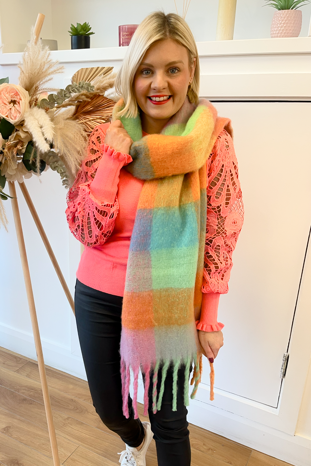 Pastel Colour Scarf Wool And Silk Scarf In Pastel Colors  display picture 1