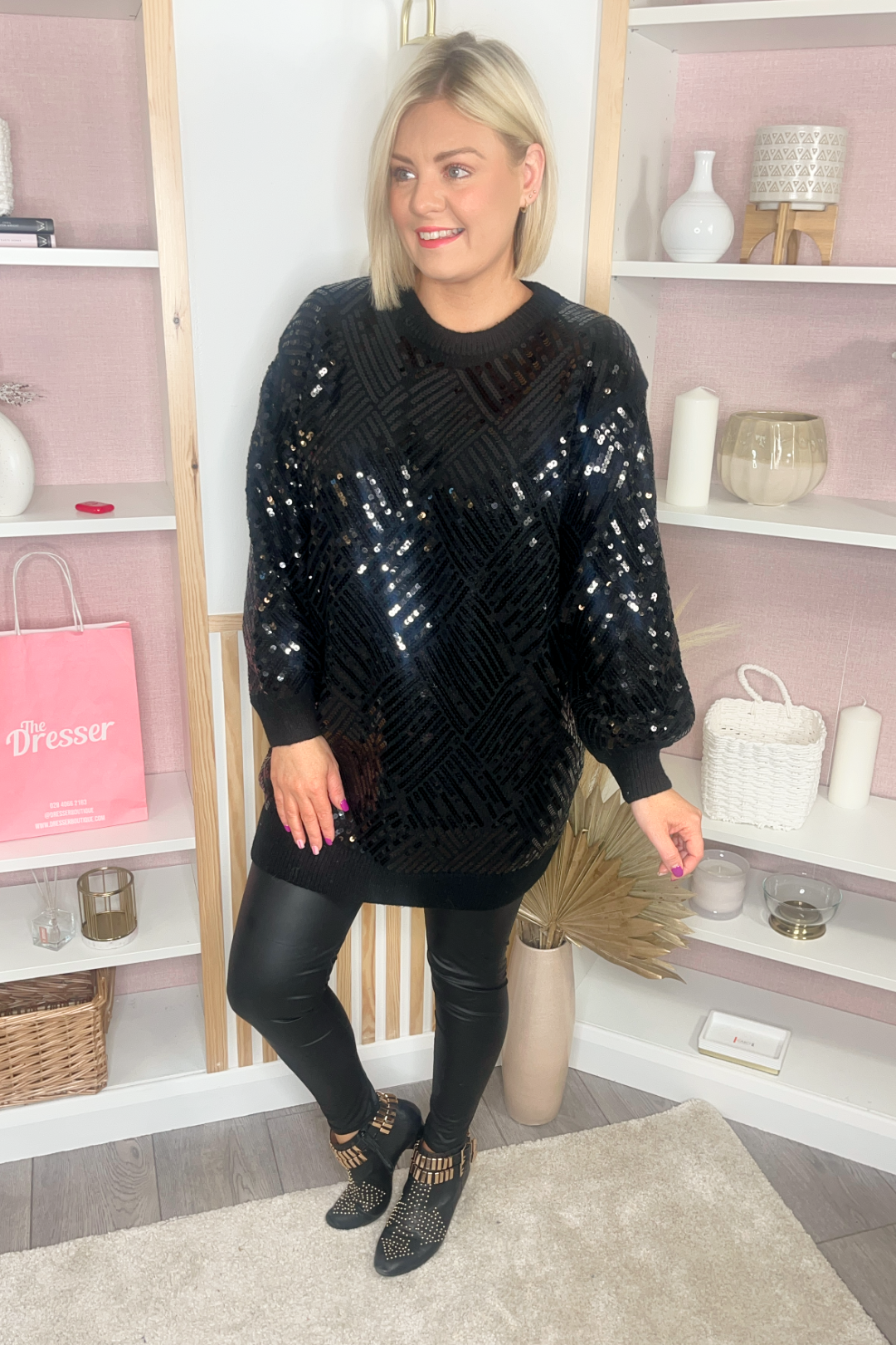 glitter jumper dress Sequin Almost Gone