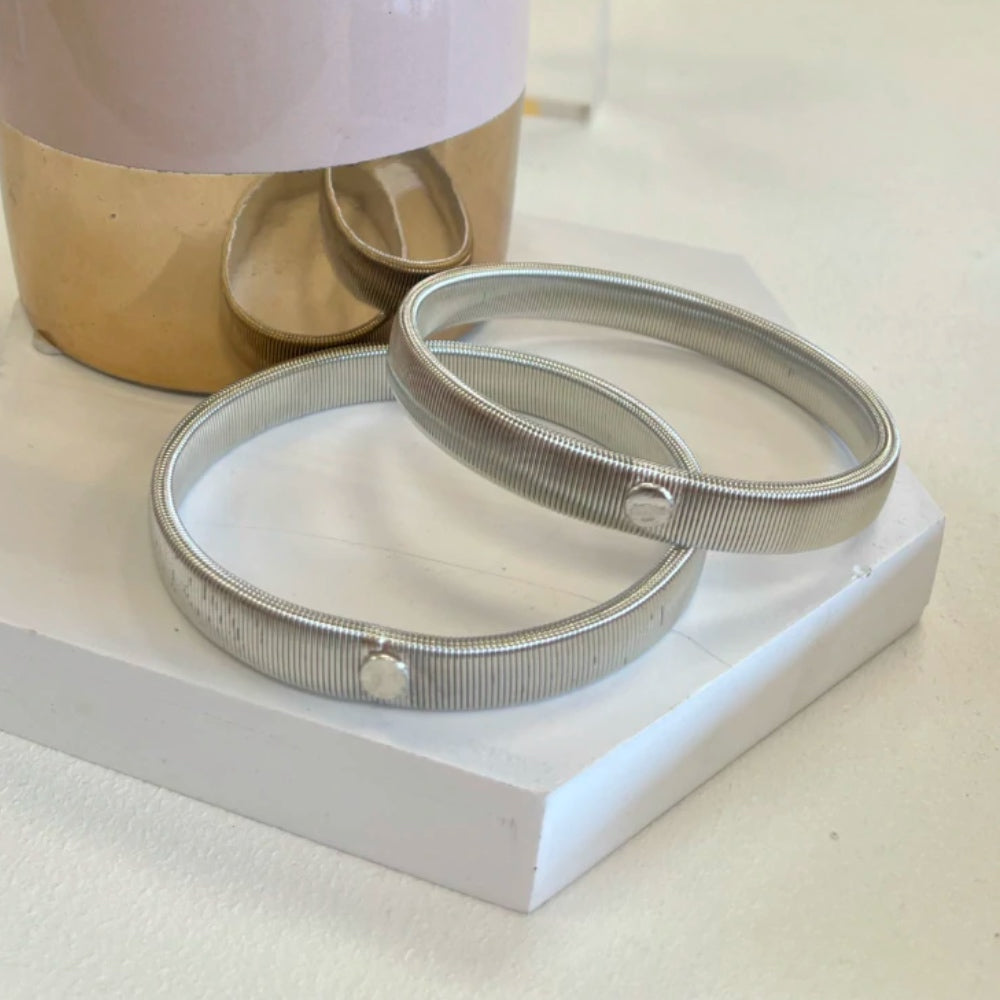 MOD Silicone Bracelet - Rose Gold Band w/Brushed Silver Sleeve & Clasp