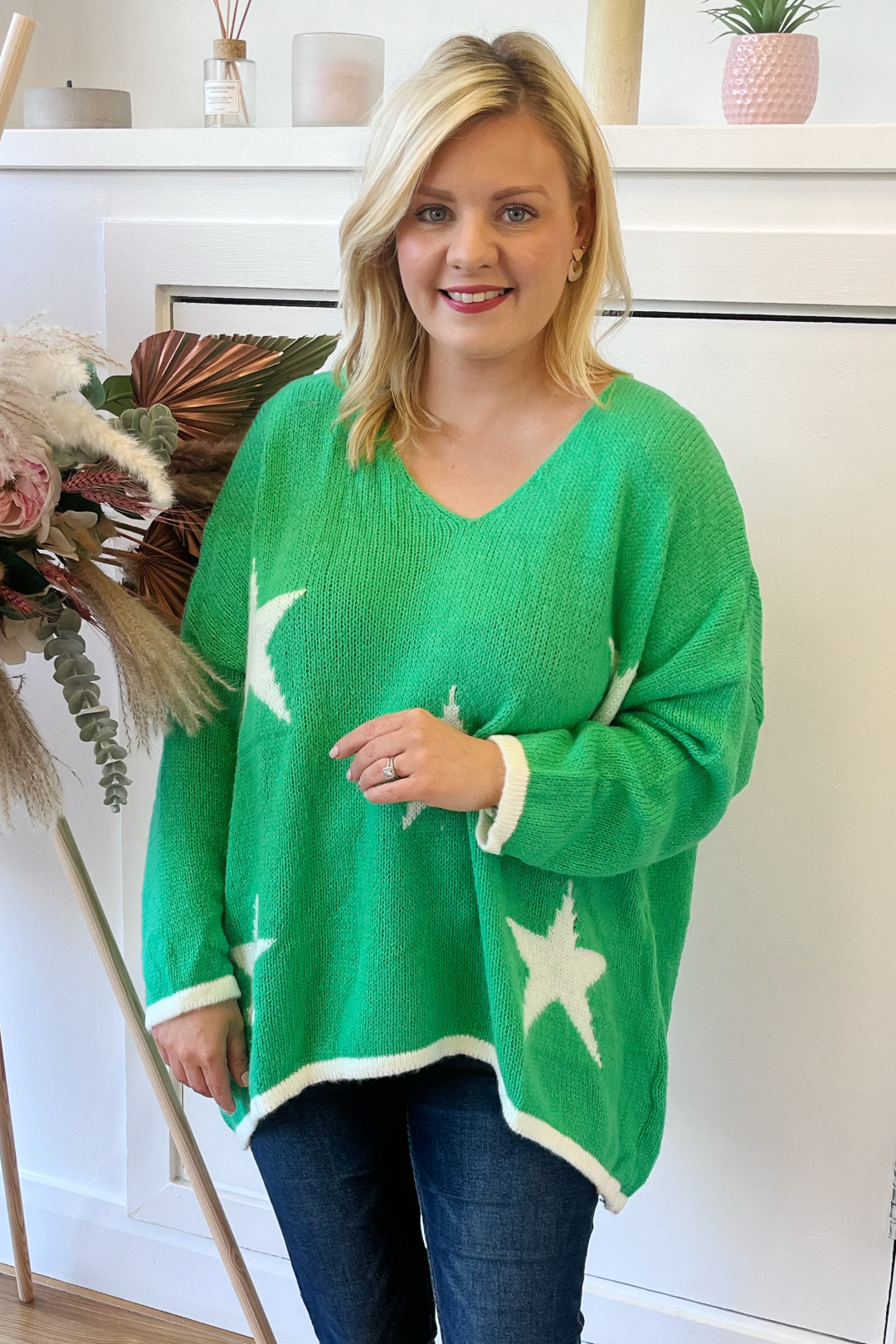 Green sales star jumper
