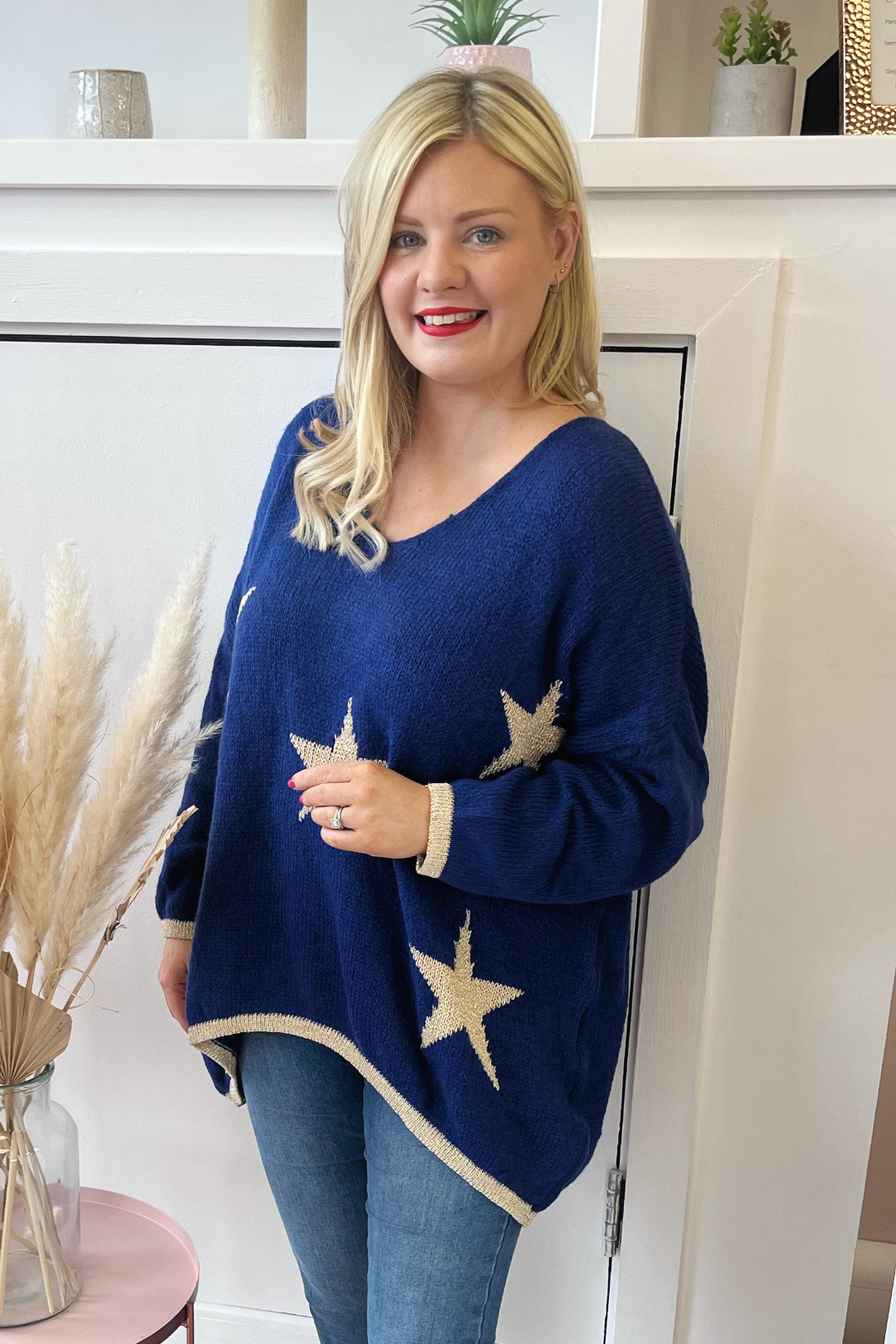 Star V-neck Jumper (Royal Blue)