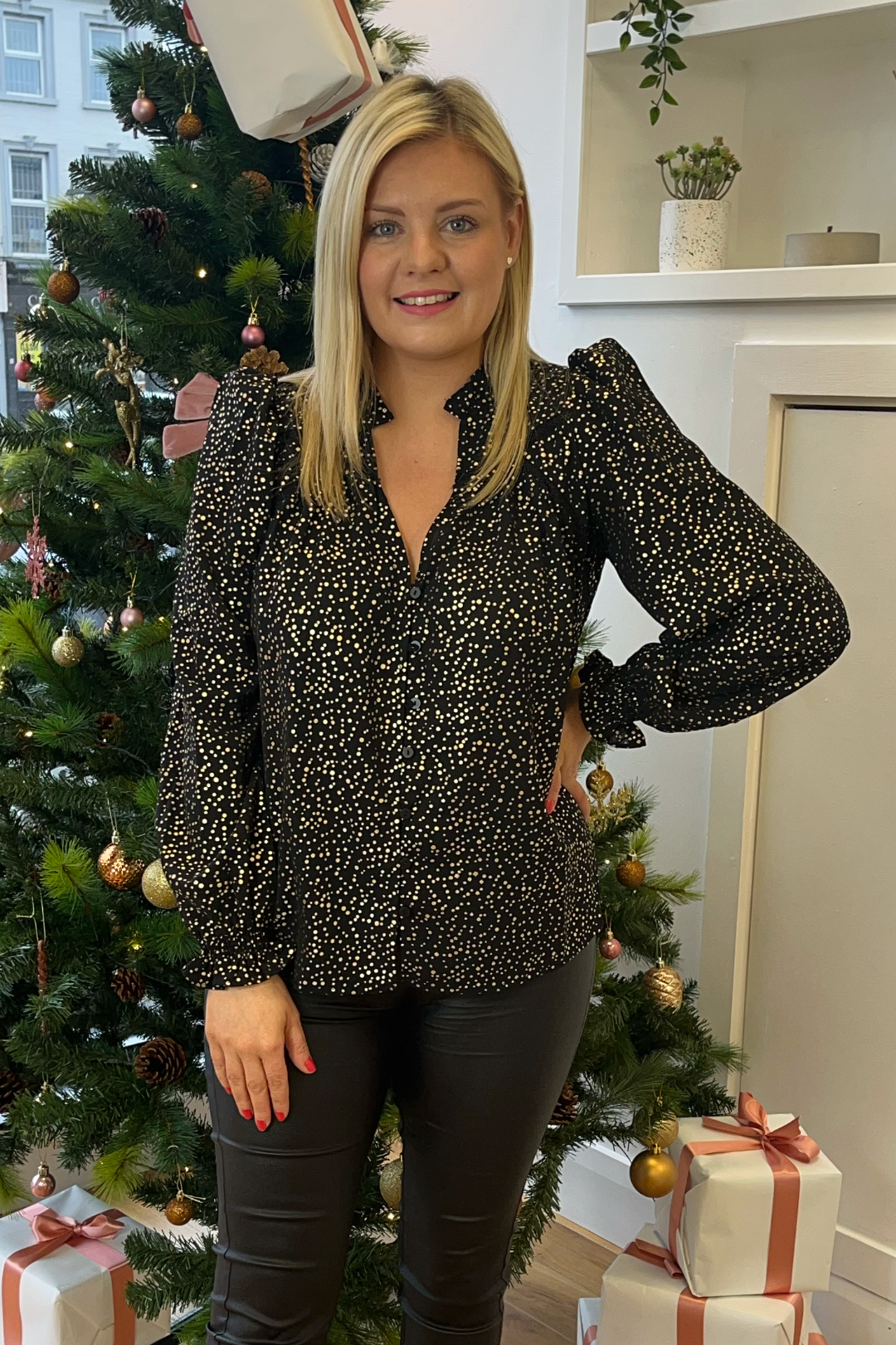 Alexia Dotted Blouse
