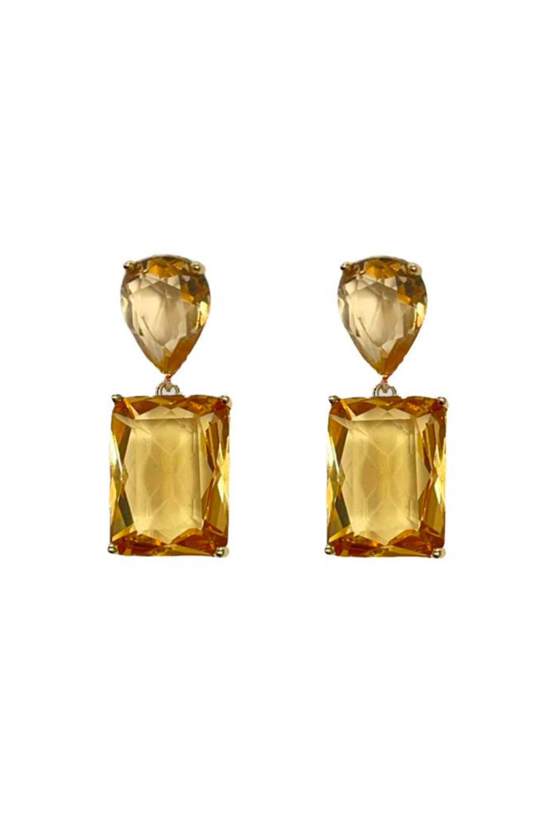 Amber Crystal Drop Earring