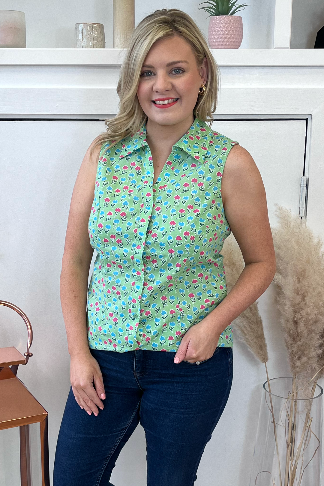 Amy Green floral Blouse