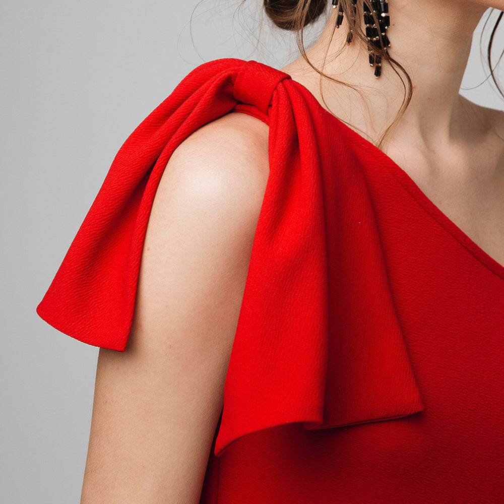 Red One Shoulder Dress