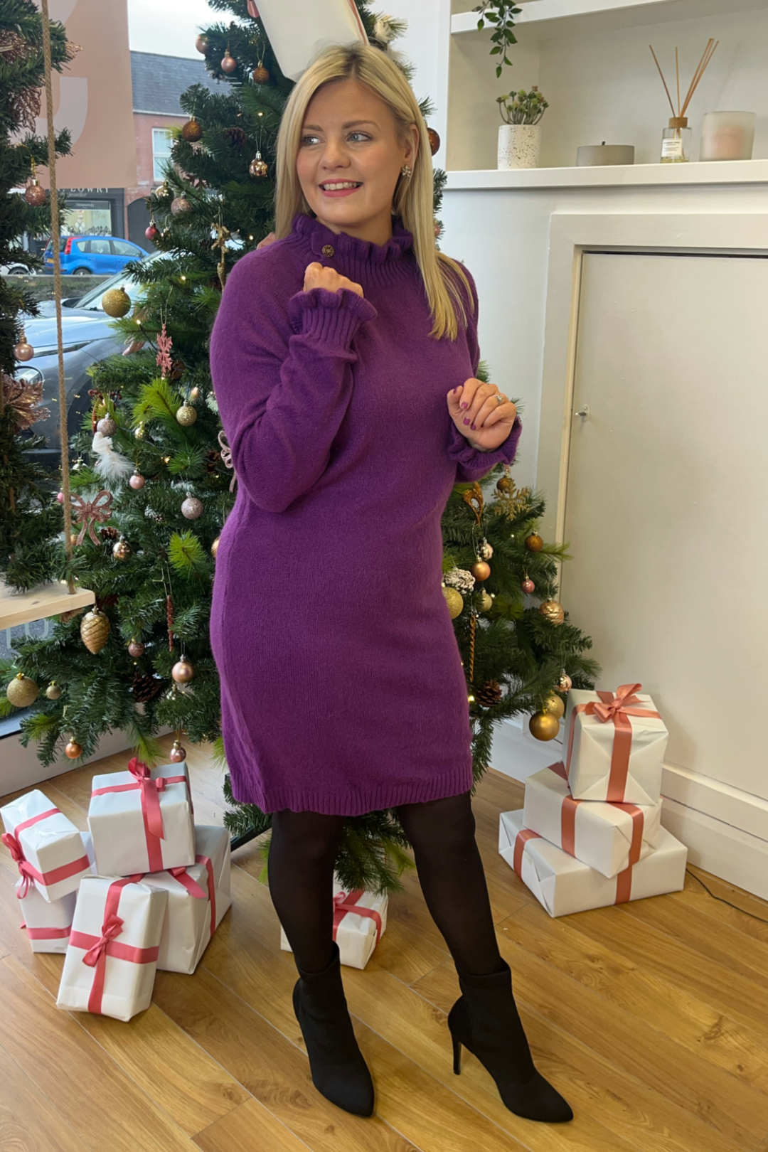 Yani Purple Sweater Dress